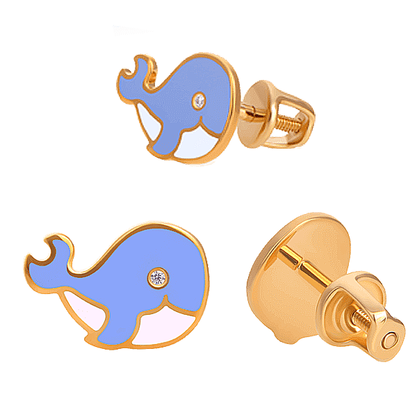 Earrings "Blue whale"